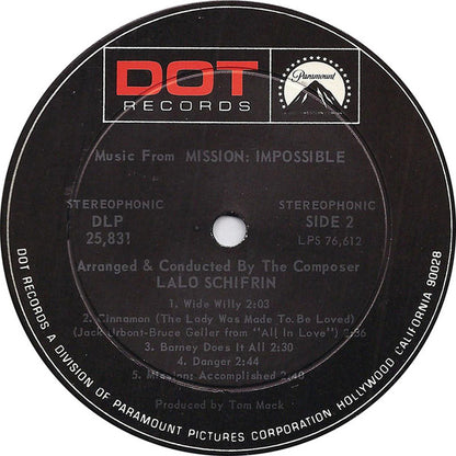 Lalo Schifrin : Music From Mission: Impossible (LP, Album, RP)
