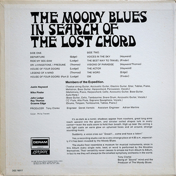 The Moody Blues : In Search Of The Lost Chord (LP, Album, Pit)