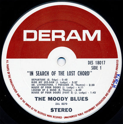 The Moody Blues : In Search Of The Lost Chord (LP, Album, Pit)