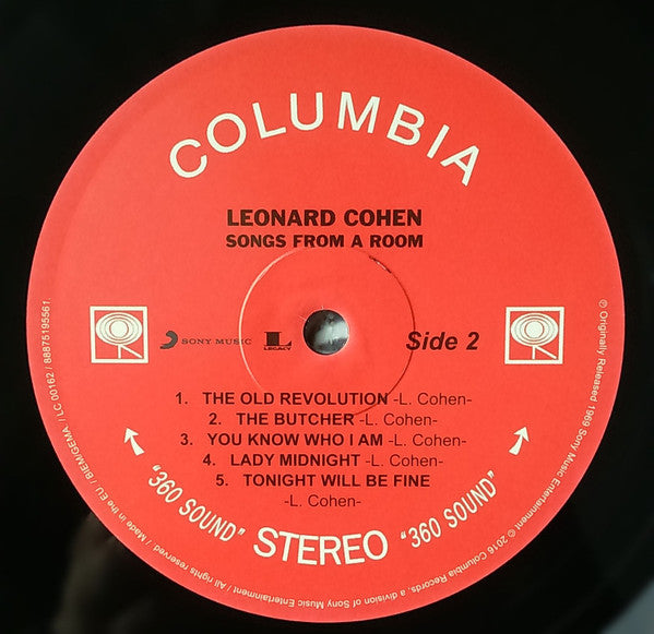 Leonard Cohen : Songs From A Room (LP, Album, RP, 180)