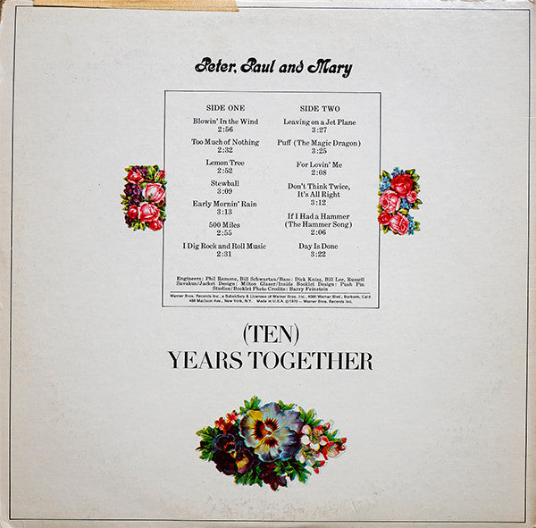 Peter, Paul And Mary* : The Best Of Peter, Paul And Mary: (Ten) Years Together (LP, Comp, Pit)