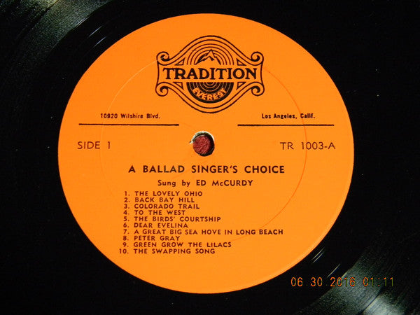 Ed McCurdy : A Ballad Singer's Choice (LP, RE)
