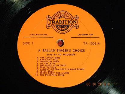 Ed McCurdy : A Ballad Singer's Choice (LP, RE)