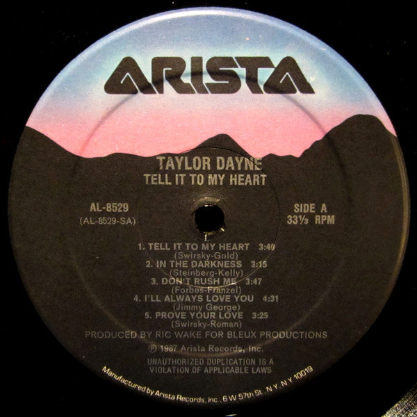Taylor Dayne : Tell It To My Heart (LP, Album, Spe)