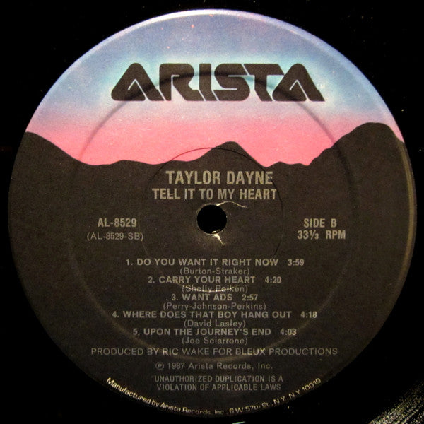 Taylor Dayne : Tell It To My Heart (LP, Album, Spe)