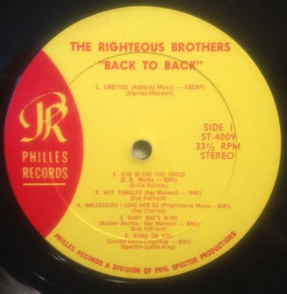 The Righteous Brothers : Back To Back (LP, Album)