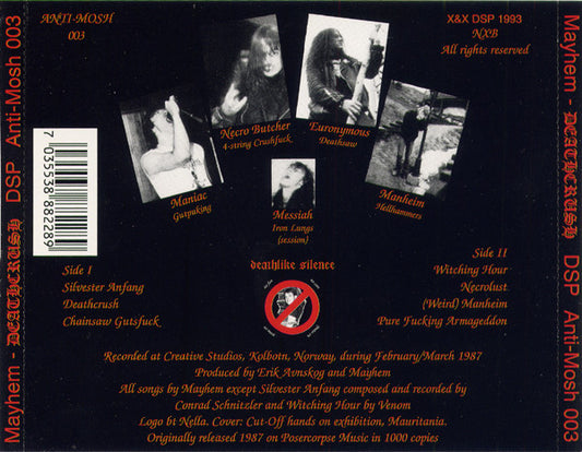 Mayhem : Deathcrush (CD, MiniAlbum, RE, RP)