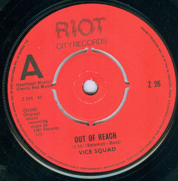 Vice Squad : Out Of Reach (7", Lar)