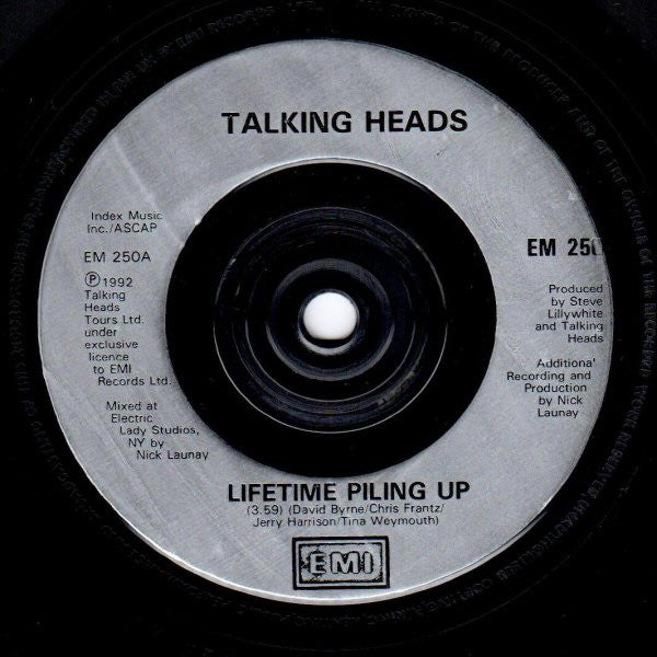 Talking Heads : Lifetime Piling Up (7", Single)