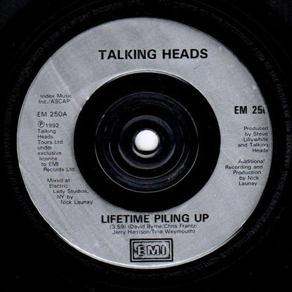 Talking Heads : Lifetime Piling Up (7", Single)