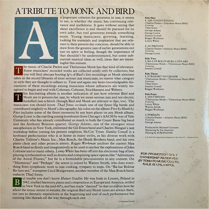 Thad Jones / George Adams / George Lewis / Stanley Cowell / Reggie Workman / Lenny White / Heiner Stadler : A Tribute To Monk And Bird (2xLP, Album, Promo)