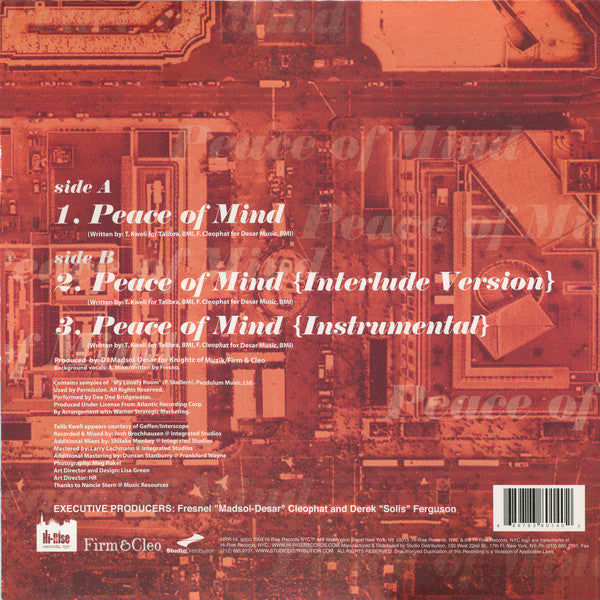 Talib Kweli : Peace Of Mind (12", Single)