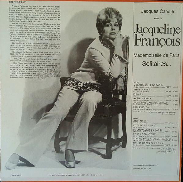 Jacqueline François : Mademoiselle De Paris (LP, AL )