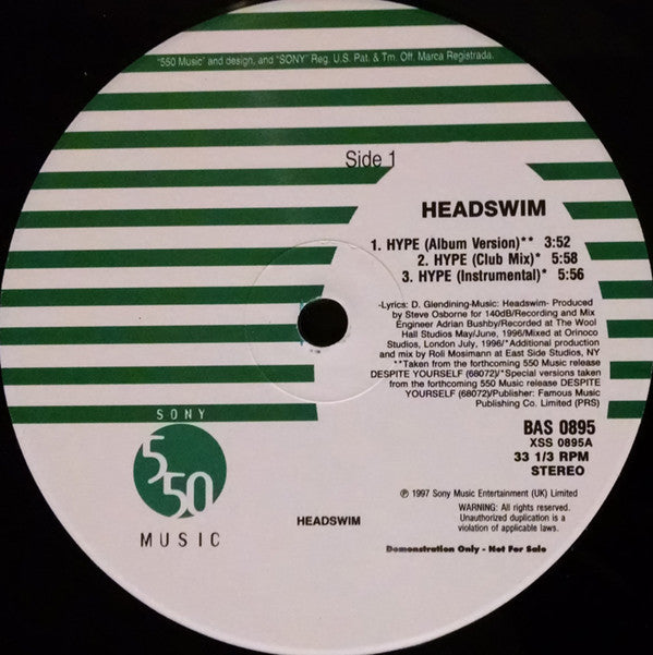 Headswim : Hype (12", Promo)
