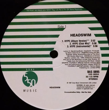 Headswim : Hype (12", Promo)