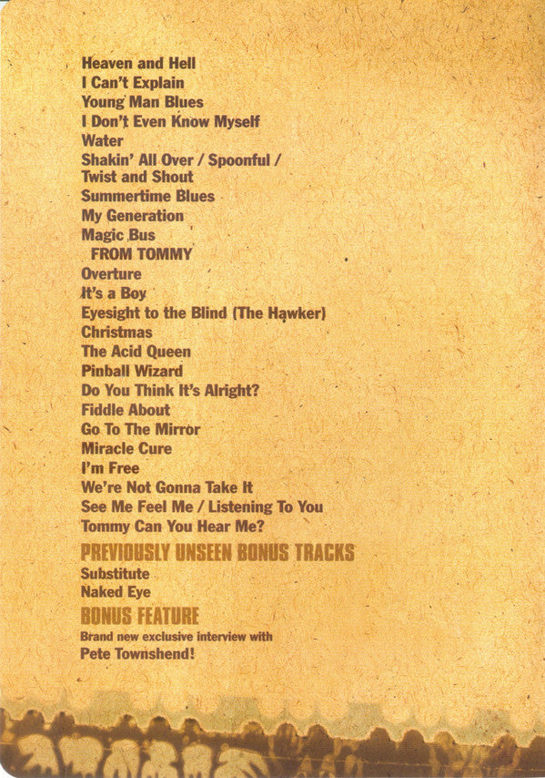 The Who : Live At The Isle Of Wight Festival 1970 (DVD-V, RE, S/Edition, Multichannel, NTSC)
