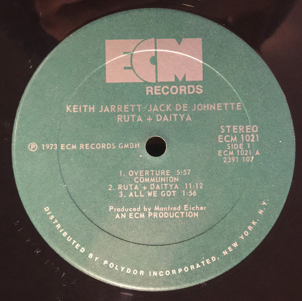 Keith Jarrett & Jack DeJohnette : Ruta And Daitya (LP, Album, Ric)