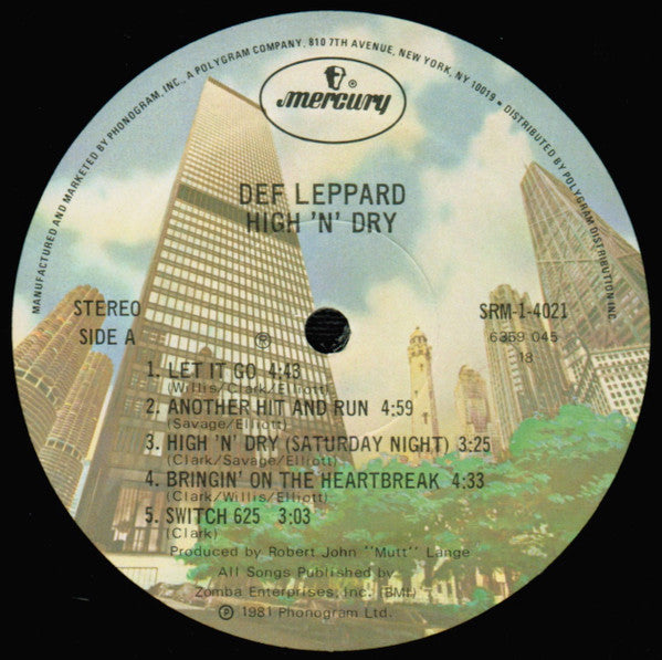 Def Leppard : High 'N' Dry (LP, Album, 18 )