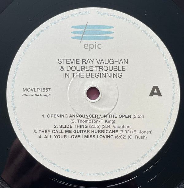 Stevie Ray Vaughan And Double Trouble* : In The Beginning (LP, Album, RE, 180)