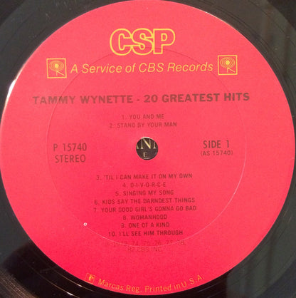 Tammy Wynette : 20 Greatest Hits (LP, Comp)