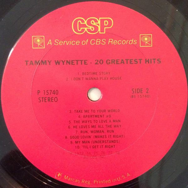 Tammy Wynette : 20 Greatest Hits (LP, Comp)