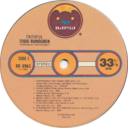Todd Rundgren : Faithful (LP, Album, Tex)