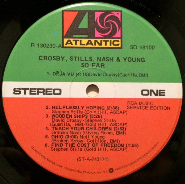 Crosby, Stills, Nash & Young : So Far (LP, Comp, Club, RCA)