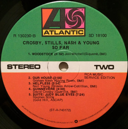 Crosby, Stills, Nash & Young : So Far (LP, Comp, Club, RCA)