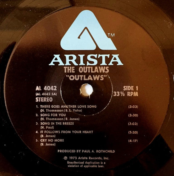 The Outlaws* : Outlaws (LP, Album, RE, Gat)