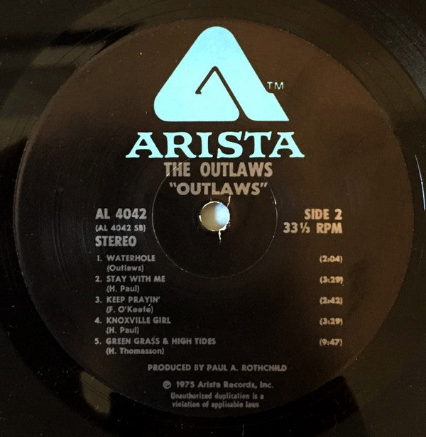The Outlaws* : Outlaws (LP, Album, RE, Gat)