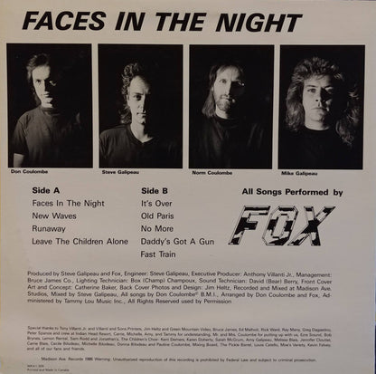 Fox* : Faces In The Night (LP, Album)