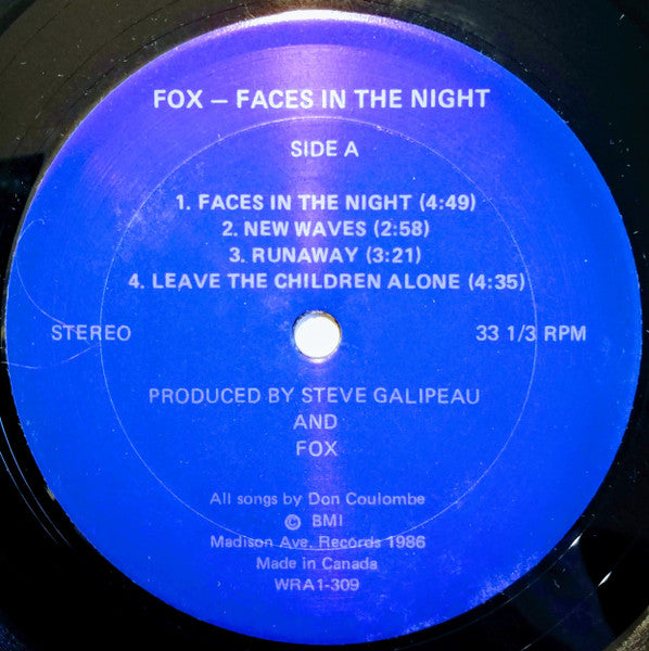 Fox* : Faces In The Night (LP, Album)