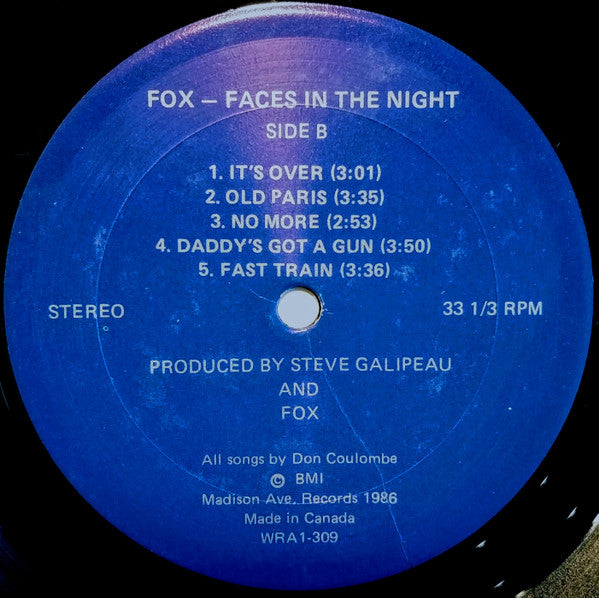 Fox* : Faces In The Night (LP, Album)