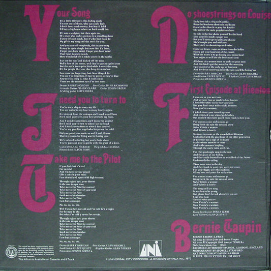 Elton John : Elton John (LP, Album, Gat)