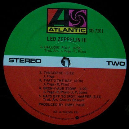 Led Zeppelin : Led Zeppelin III (LP, Album, RE, PR )