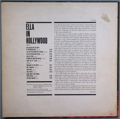 Ella Fitzgerald : Ella In Hollywood (LP, Album, Mono, MGM)