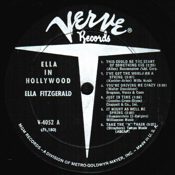 Ella Fitzgerald : Ella In Hollywood (LP, Album, Mono, MGM)