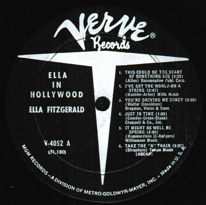 Ella Fitzgerald : Ella In Hollywood (LP, Album, Mono, MGM)