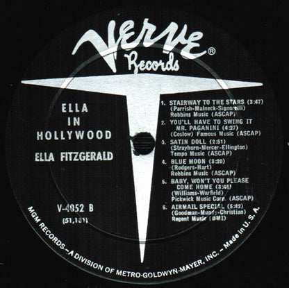 Ella Fitzgerald : Ella In Hollywood (LP, Album, Mono, MGM)