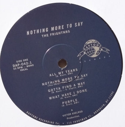 The Frightnrs : Nothing More To Say (LP, Album, Mono)