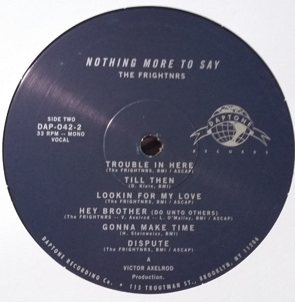 The Frightnrs : Nothing More To Say (LP, Album, Mono)