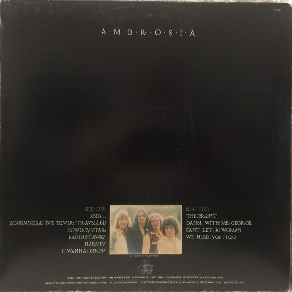 Ambrosia (2) : Somewhere I've Never Travelled (LP, Album, Pit)