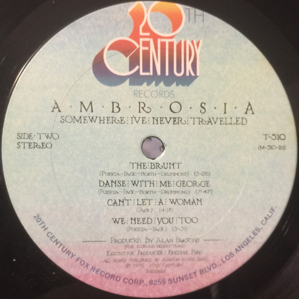 Ambrosia (2) : Somewhere I've Never Travelled (LP, Album, Pit)