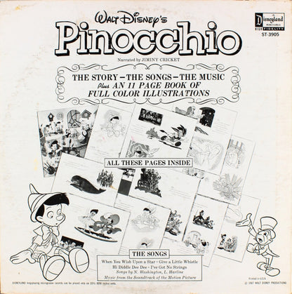 Jiminy Cricket : Pinocchio (LP, Album, RE, RP)