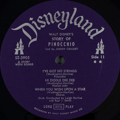 Jiminy Cricket : Pinocchio (LP, Album, RE, RP)