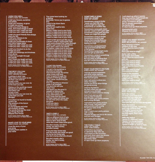 Bill Withers : Making Music (LP, Album, Promo)