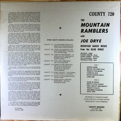 The Mountain Ramblers : Mountain Dance Music from the Blue Ridge (LP, Album)