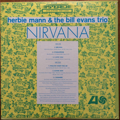 Herbie Mann & The Bill Evans Trio : Nirvana (LP, Album, RE)