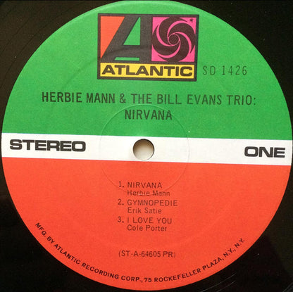 Herbie Mann & The Bill Evans Trio : Nirvana (LP, Album, RE)