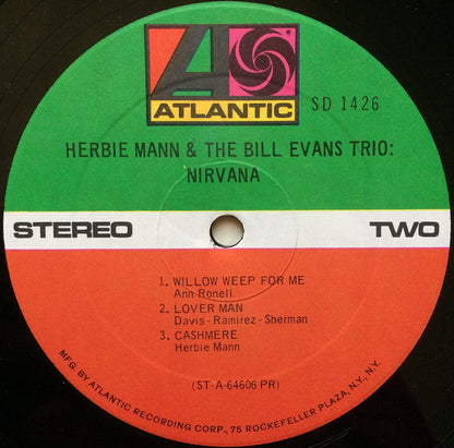 Herbie Mann & The Bill Evans Trio : Nirvana (LP, Album, RE)
